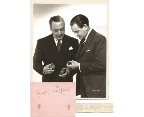 Basil Radford signed album page with 10x8 b/w photo. English character actor who featured in many British films of the 1930s 