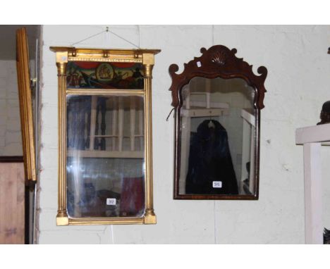 Georgian gilt framed pier mirror and Georgian style mahogany framed wall mirror (2)