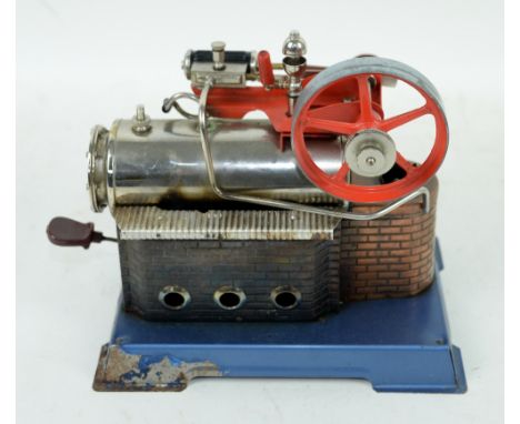 A Wilesco live steam vertical stationary engine D14, 26cm high overall.     