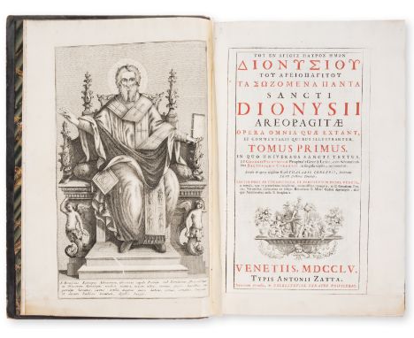 John E.B. Mayor's copy.- Dionysius Areopagita. Opera omnia, edited by George Pachymeres, Balthasar Cordier, and others, 3 par