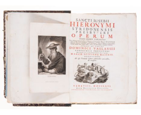 Hieronymus (Eusebius, Saint) Sancti Eusebii Hieronymi Stridonensis presbyteri Operum, edited by Domenico Vallarsi, 11 vol., d
