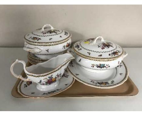 Two trays of Spode Rockingham dinner china 