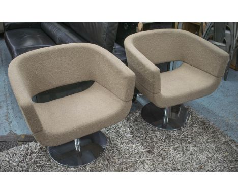 ALLERMUIR LOLA CHAIRS, 74cm H x 75cm, a pair, by Wolfgang C R Mezger. (2) 