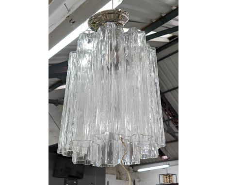 VENINI STYLE GLASS CHANDELIER, 44cm drop approx. 