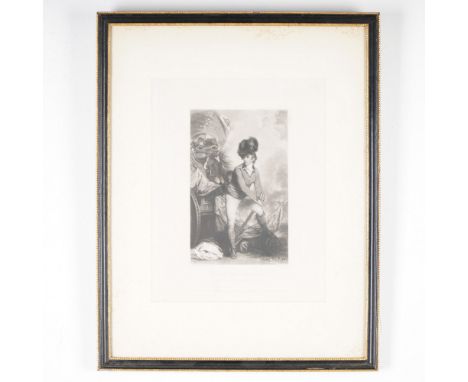 Antique mezzotint engraving titled Tarleton, after Sir Joshua Reynolds, engraved by Samuel William Reynolds and published in 