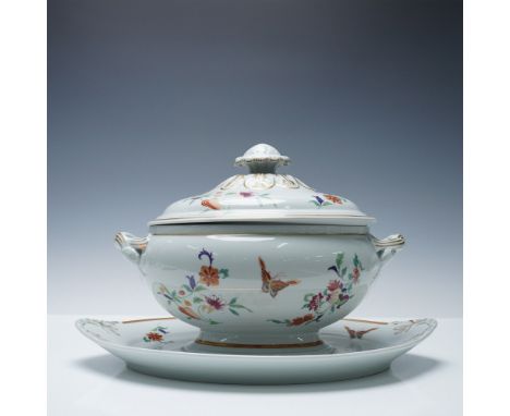 Two-piece porcelain tureen set in the Mottahedeh Ashley pattern by Vista Alegre for the Historic Charleston Reproductions col