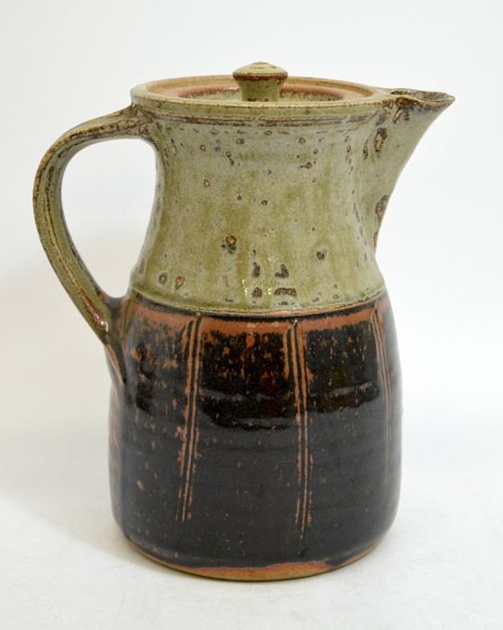 Richard Batterham, a studio pottery coffee jug, with lid, glazed ...