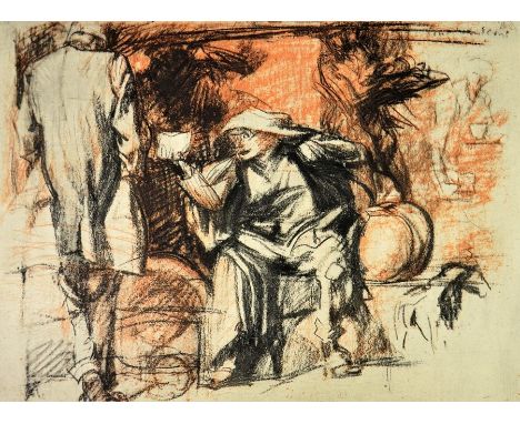 Sir Frank Brangwyn RA (1867-1956), Sketch for Melon Stall (D. 1595), lithograph from the Brangwyn Portfolio 1927, number 93, 