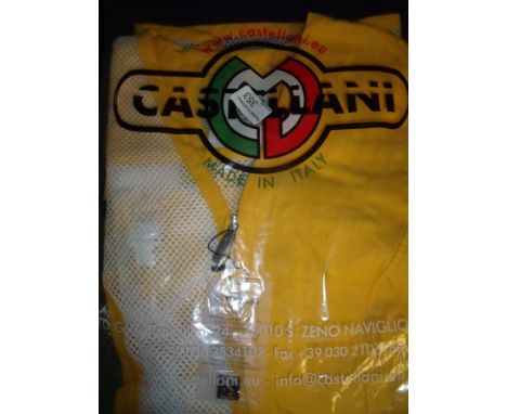 Brand new Castellani ex shop stock sealed in packet yellow shooting vest L.H size 38