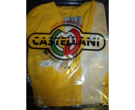 Brand new Castellani ex shop stock sealed in packet yellow shooting vest R.H size 38