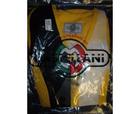 Brand new Castellani ex shop stock sealed in packet yellow, black & white shooting vest R.H size 44