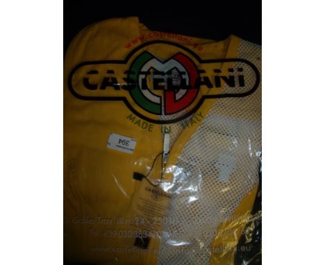 Brand new Castellani ex shop stock sealed in packet yellow shooting vest R.H size 44