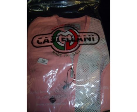 Brand new Castellani ex shop stock sealed in packet pink shooting vest R.H size 40