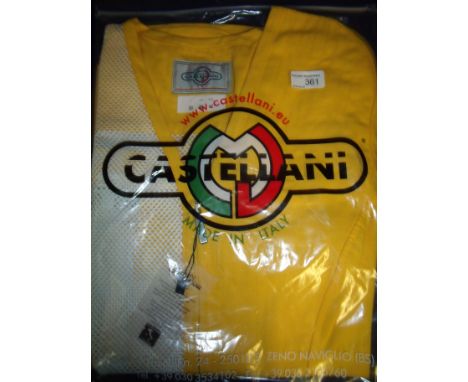 Brand new Castellani ex shop stock sealed in packet yellow shooting vest L.H size 46