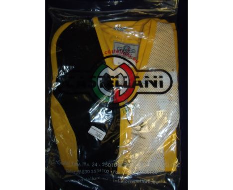 Brand new Castellani ex shop stock sealed in packet yellow, black & white shooting vest R.H size 42