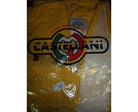 Brand new Castellani ex shop stock sealed in packet yellow shooting vest R.H size 50