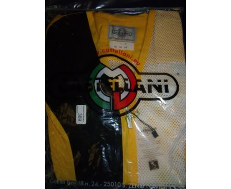 Brand new Castellani ex shop stock sealed in packet yellow, black & white shooting vest size 44