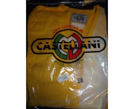 Brand new Castellani ex shop stock sealed in packet yellow shooting vest R.H size 48