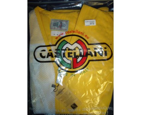 Brand new Castellani ex shop stock sealed in packet yellow shooting vest L.H size 44