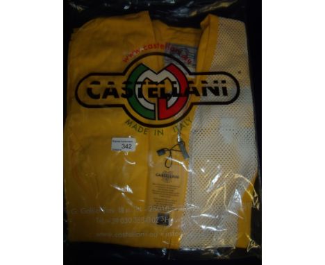 Brand new Castellani ex shop stock sealed in packet yellow shooting vest R.H size 48