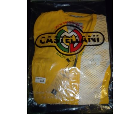 Brand new Castellani ex shop stock sealed in packet yellow shooting vest R.H size 40