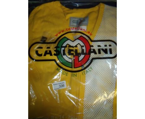 Brand new Castellani ex shop stock sealed in packet yellow shooting vest R.H size 38