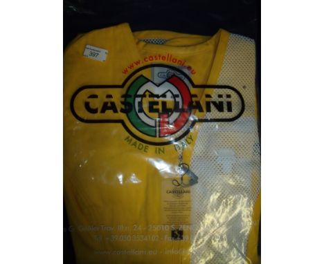 Brand new Castellani ex shop stock sealed in packet yellow shooting vest R.H size 46