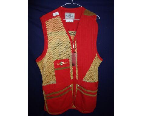 Brand new ex shop stock Castellani red & gold shooting vest L.H size 46