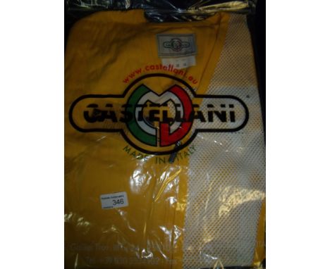 Brand new Castellani ex shop stock sealed in packet yellow shooting vest R.H size 52