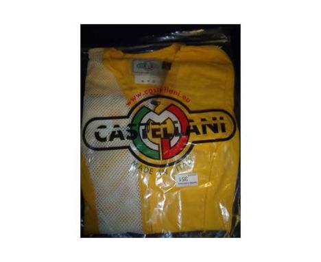 Brand new Castellani ex shop stock sealed in packet yellow shooting vest L.H size 36