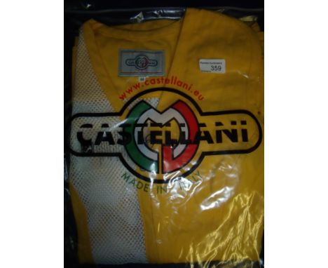 Brand new Castellani ex shop stock sealed in packet yellow shooting vest L.H size 44