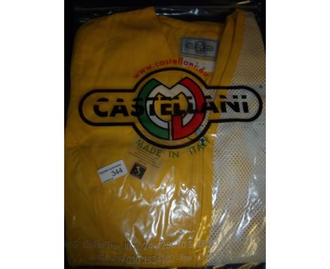 Brand new Castellani ex shop stock sealed in packet yellow shooting vest R.H size 50