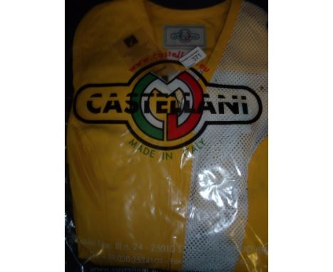 Brand new Castellani ex shop stock sealed in packet yellow shooting vest R.H size 36