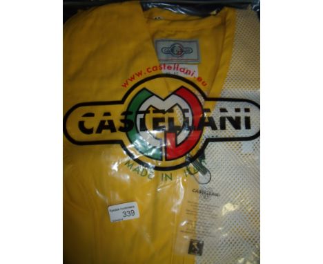 Brand new Castellani ex shop stock sealed in packet yellow shooting vest R.H size 42