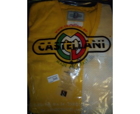 Brand new Castellani ex shop stock sealed in packet yellow shooting vest R.H size 54