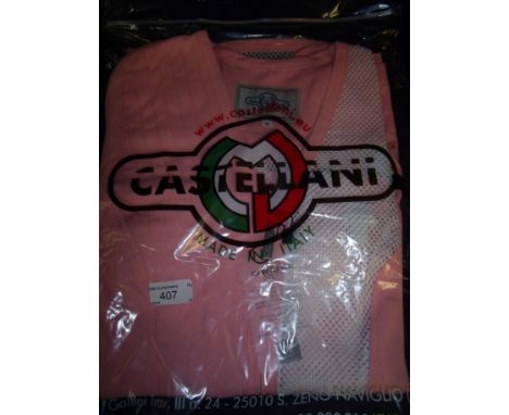 Brand new Castellani ex shop stock sealed in packet pink shooting vest R.H size 44