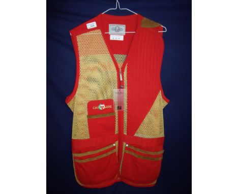 Brand new ex shop stock Castellani  red & gold shooting vest L.H size 44