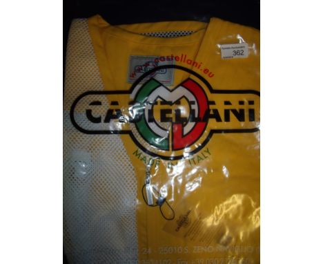 Brand new Castellani ex shop stock sealed in packet yellow shooting vest L.H size 46