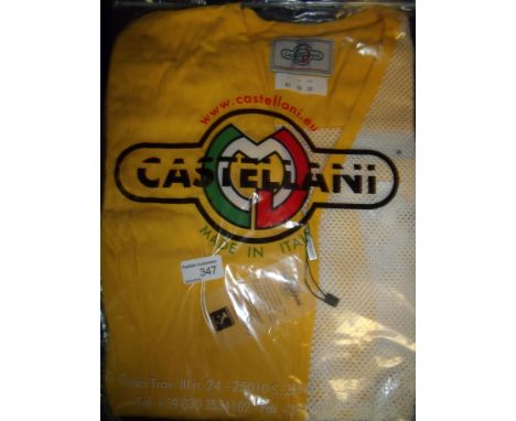 Brand new Castellani ex shop stock sealed in packet yellow shooting vest R.H size 52