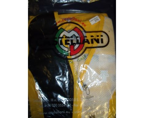 Brand new Castellani ex shop stock sealed in packet yellow, black & white shooting vest R.H size 42