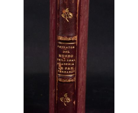 Old book of portrait painting and exhibitions entitled Portraits of the Museum of the Royal Academy of San Fernando edited by