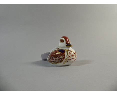 A Royal Crown Derby Duckling Paper Weight, Gold Button 