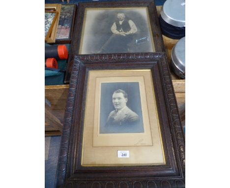 Two Framed Vintage Photographs in Oak Frames 