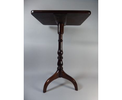 A Victorian Mahogany Rectangular Topped Wine Table on Turned Support with Tripod Base, 77cm high  