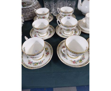 A Set of Six Coalport Ming Rose Tea Cup and Saucers 