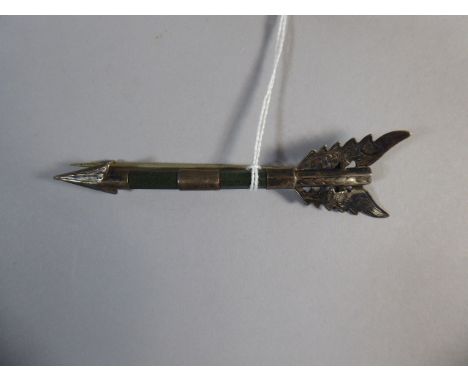 A Novelty White Metal Mounted Brooch in the Form of an Arrow