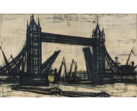 Bernard BUFFET (1928 - 1999). Tower Bridge. London. England.45,7 cm x 76,2 cm. Nicht ausgerahmt. Original-Lithographie signie
