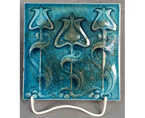 Ofenfließe. Jugendstil. Spätes 19. Jahrhundert.15,5 cm x 15,5 cm. Versand kann organisiert werden. Stove tile. Art Nouveau. L
