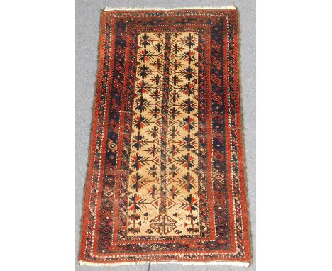 Belutsch Stammesteppich antik.151 cm x 90 cm. Handgeknüpft. Wolle und Kamelhaar auf Wolle. Chorasan - Khorasan circa 120 bis 