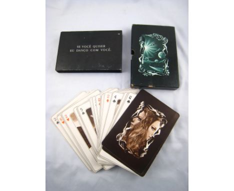 A set of large glamour playing cards in protective sleeve. Cards 13x19cm.